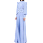 Beaded Long Sleeve Maxi Evening Gown