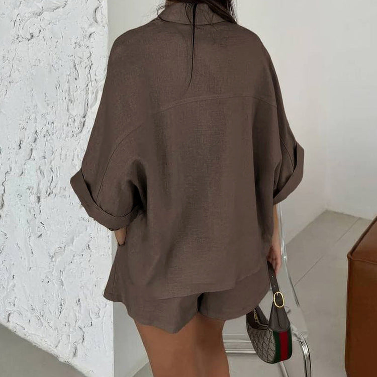 Womens Fashionable Casual Shirt Set