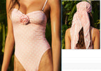 Polka-dot Floral One-piece Swimsuit For Women