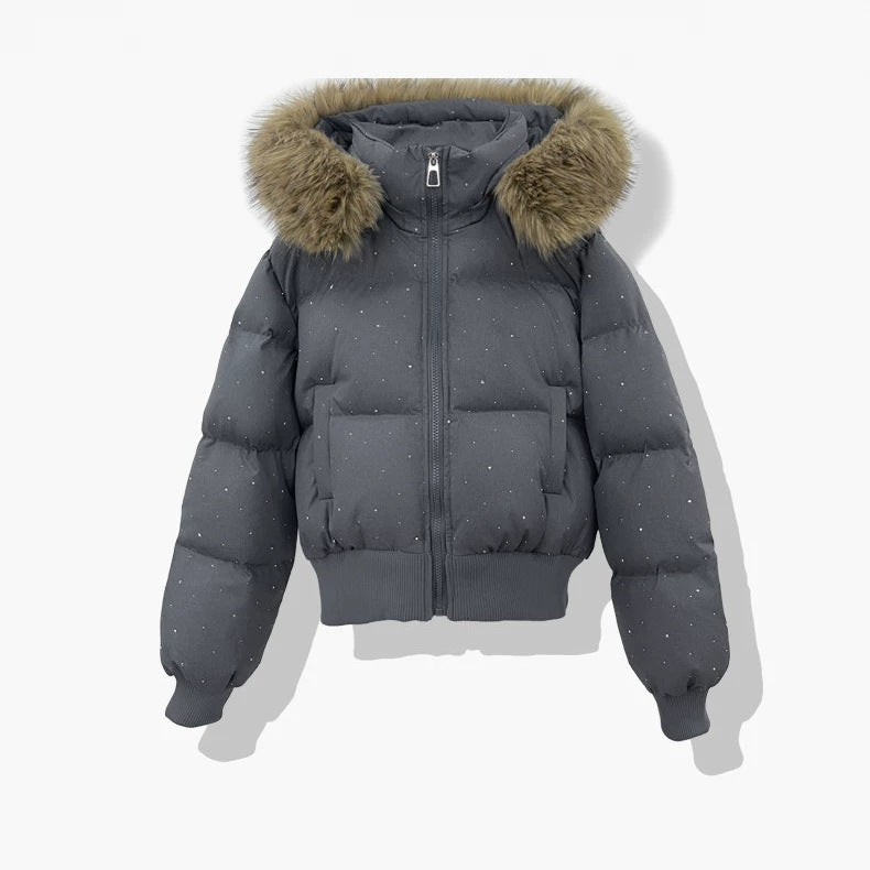 Korean-style Loose-fitting Cotton-padded Coat Thickened And Warm With A Hood