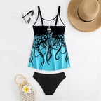 Plus-size Printed Boxer-style Retro Strap Swimwear For Export