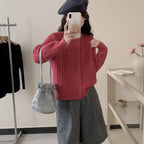 Retro Rose Flower Button Small Twist Knitwear Jacket For Women 2025 Autumn And Winter New Fashion Versatile Knitwear Cardigan