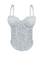 New Cross-border European And American Spice Girls Black Lace Inner Strap High-end Outer Wear Body Shaping Push-up Fishbone Bra