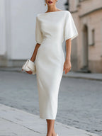 2026 European-style Elegant And Slimming Mid-length Dress For Women With A Waistline.