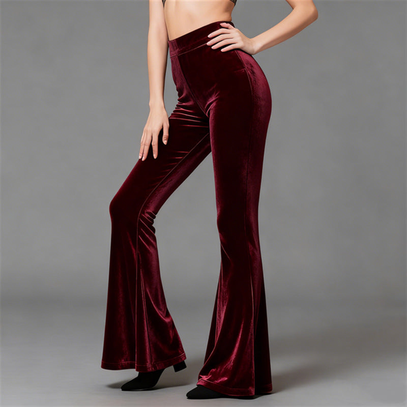 Women's Autumn Winter Velvet-form-fitting Pants For Modern Dance Training