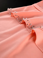 Elegant Banquet And Commute Dress With Ruffled Sleeves And A Fitted Waist