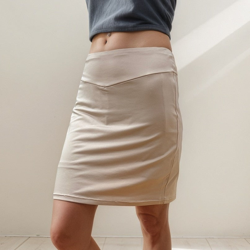 Cross-Border Amazon Slit High-Waisted Hot Girl Summer New Fake Two-Piece Anti-Exposure Skirt Sports Short Skirt Dropshipping