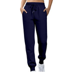 Womens Fleece Sweatpants Solid-color Joggers