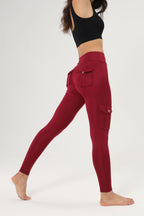 Amazon Wish Cross-border Breathable Hip Lifting Button Pocket Sports Brushed Nude Yoga Slimming Tight Leggings
