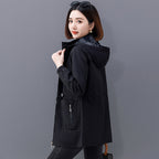 Women's Casual Reversible Short Hooded Jacket