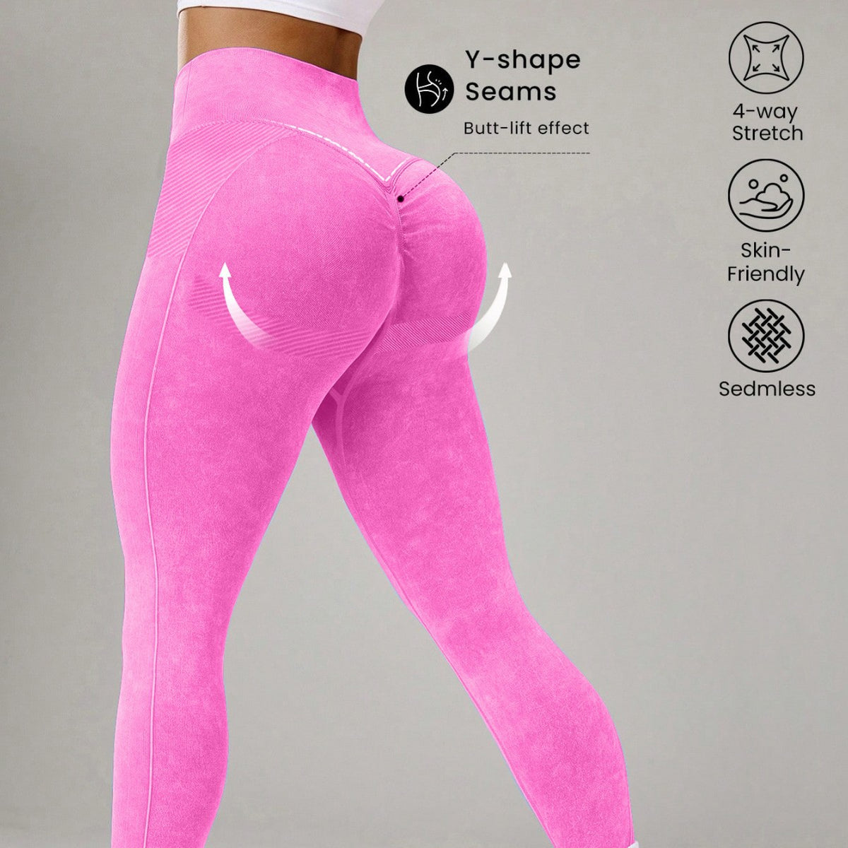 Seamless Sand-Washed High-Waisted Butt-Lifting Tight Yoga Pants