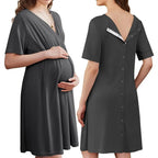 Breathable V-neck Maternity Nursing Modal Dress