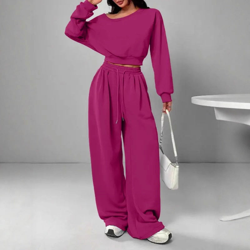Flower Gray One-Shoulder Lounge Set