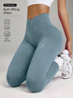 Seamless Sand-Washed High-Waisted Butt-Lifting Tight Yoga Pants