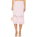 Resort-style Everyday Personality Lace-trimmed Patchwork Midi Skirt