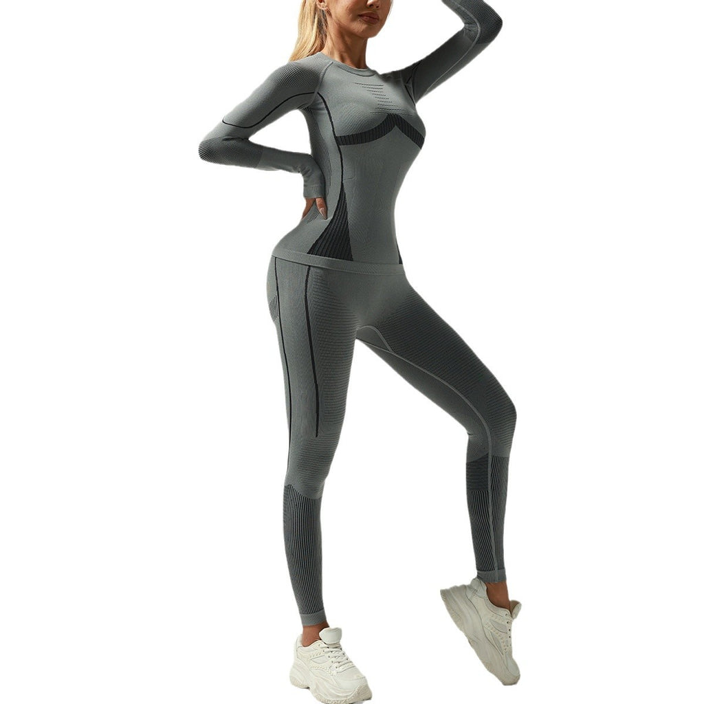 Cross-Border Autumn And Winter Moisture-Wicking Ski Clothing Seamless Training Warm Ski Quick-Drying Intimates Suit Fitness Sportswear