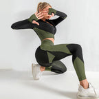 Army Green Seamless Three-Piece Set