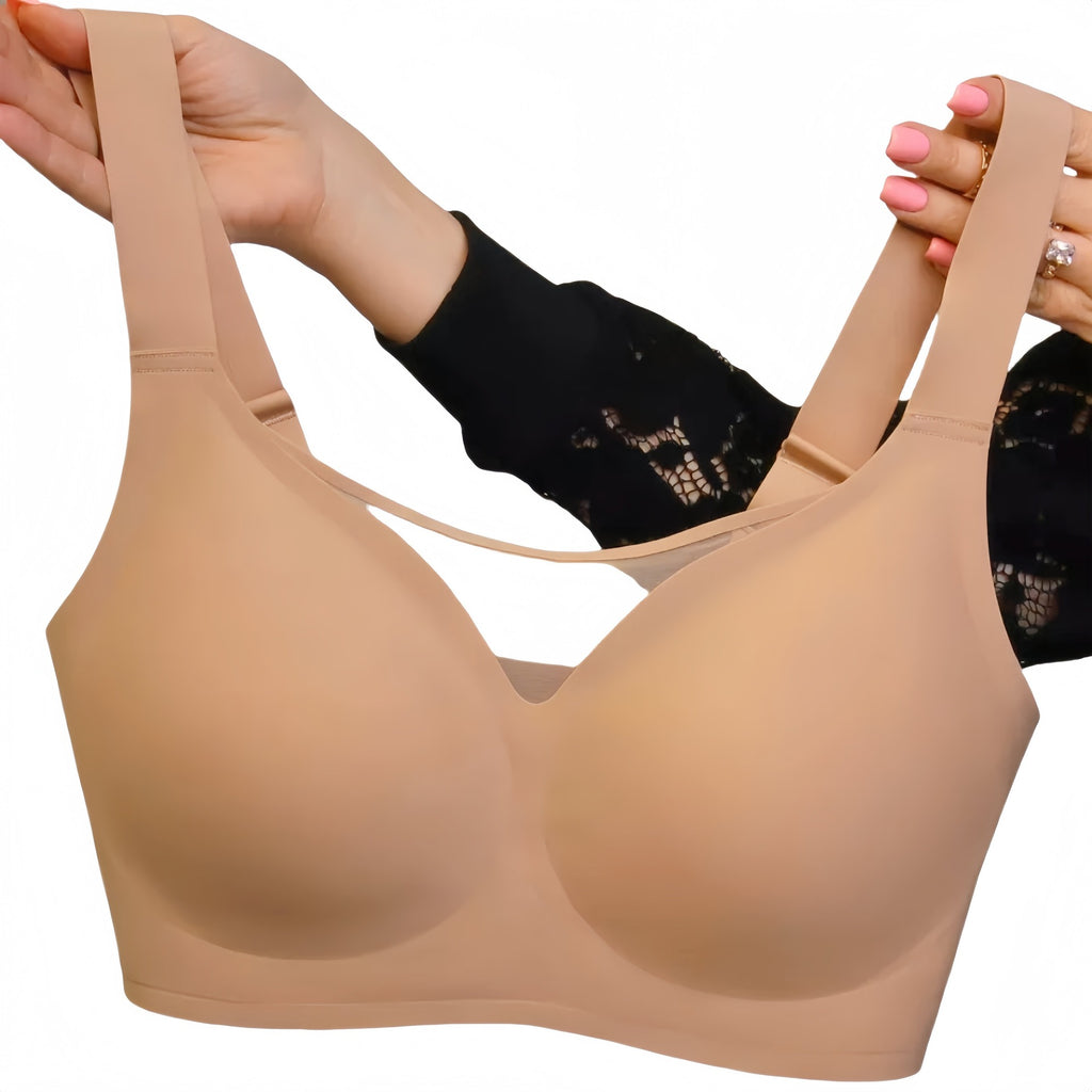 Seamless Large Bust Friendly Push Up Bra With Underarm Control Wireless Jelly Gel Padded Womens Lingerie