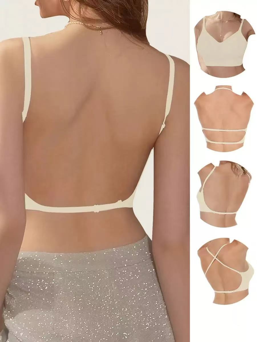 Seamless Full-Coverage Backless Bra Thin U-Shape Beauty Back Style