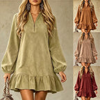 European And American Autumn Loose-fitting Long-sleeved Dress