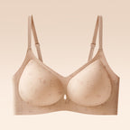 French Country Floral Leopard Print Seamless Soft Cup Underwire Push Up Bra - Firm Support Anti Sagging Lingerie for Women