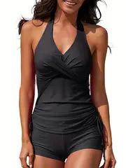 Women's Two-Piece Swimsuit With Boxer Briefs