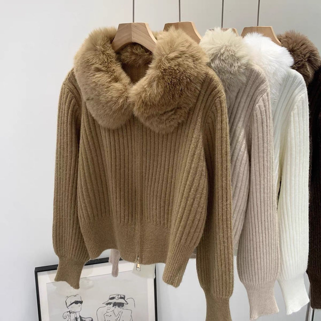 Elegant Relaxed-fit Figure-flattering Long-sleeve Knit Cardigan
