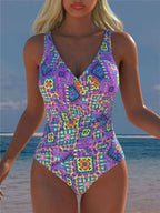 Womens One-piece Deep-V Sexy Strap Swimsuit