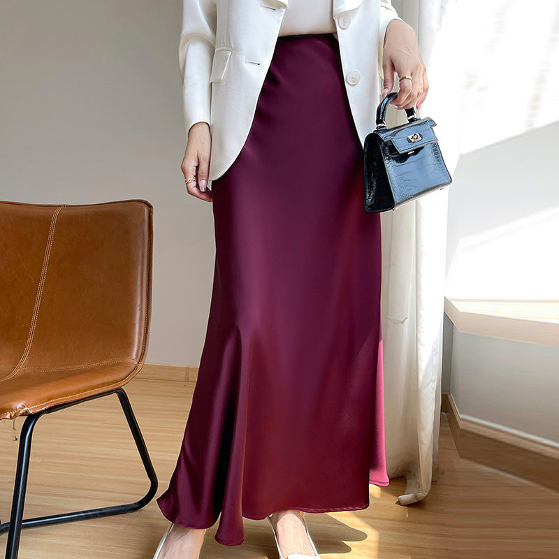New Acetate Satin Skirt For Women