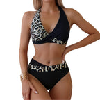 Womens Sensual Color-block Bikini Set
