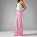 Mid-rise Dopamine-hued Wide-leg Trousers With A Bow Detail