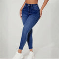 Women's Thermal Fleece Lined Jeans High Waist Stretch Skinny Denim Pants Warm Winter Casual Blue Jeans US Stock