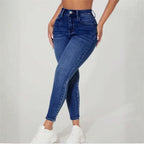 Women's Thermal Fleece Lined Jeans High Waist Stretch Skinny Denim Pants Warm Winter Casual Blue Jeans US Stock
