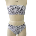 Fresh And Chic High-waisted Bandeau Style With A Polka-dot Print