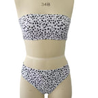 Fresh And Chic High-waisted Bandeau Style With A Polka-dot Print