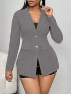 Casual Two-button Flap Lapel Blazer
