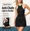 Color-Blocking Yoga Dress, Sports Fitness All-In-One Anti-Exposure Tennis Skirt, Waist-Cinching Butt-Lifting Yoga Jumpsuit