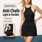 Color-Blocking Yoga Dress, Sports Fitness All-In-One Anti-Exposure Tennis Skirt, Waist-Cinching Butt-Lifting Yoga Jumpsuit