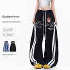 American-style Vintage Washed-and-distressed Casual Sweatpants