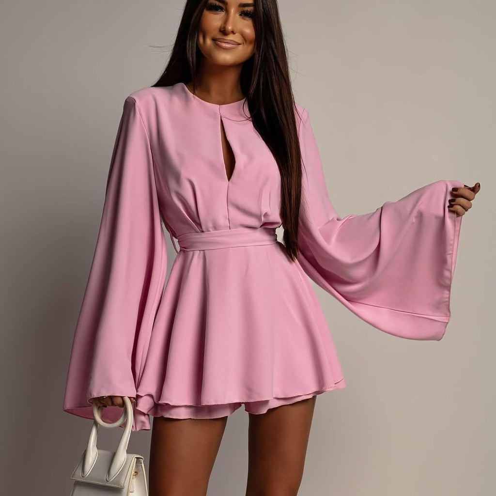 Europe And The United States Cross-border Women's Clothing Amazon Europe And The United States New Fashion Temperament Backless Skirt Waist Slimming Dress