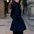 2026 Europe And The United States Cross-border Foreign Trade Autumn And Winter New Independent Station Solid Color Lapel Coat Double-breasted Long Sleeve Women's Coat