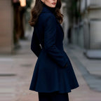 2026 Europe And The United States Cross-border Foreign Trade Autumn And Winter New Independent Station Solid Color Lapel Coat Double-breasted Long Sleeve Women's Coat