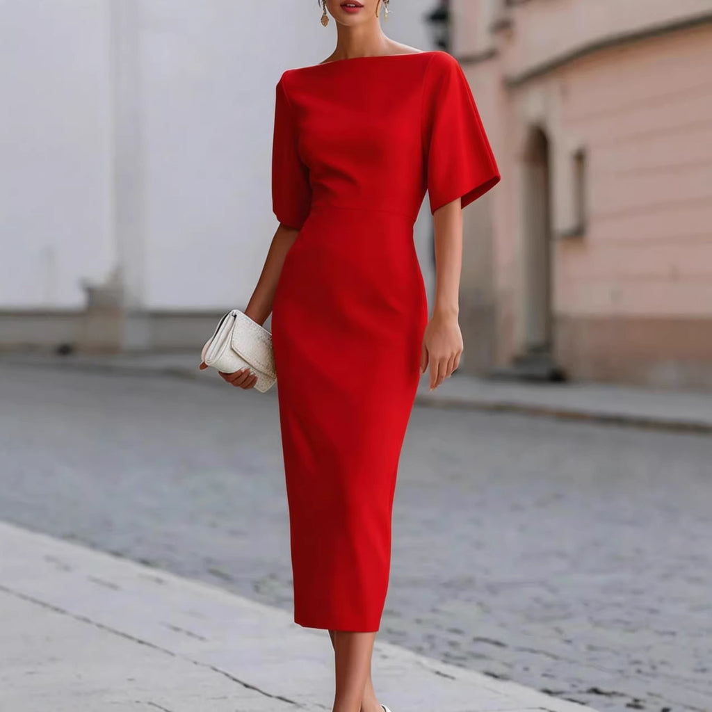 2026 European-style Elegant And Slimming Mid-length Dress For Women With A Waistline.