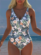 Womens One-piece Deep-V Sexy Strap Swimsuit