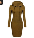 2026 Hot Autumn And Winter European And American Women's Hooded Lace Up Hoodie Pocket Long Sleeved Dress