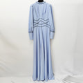Beaded Long Sleeve Maxi Evening Gown