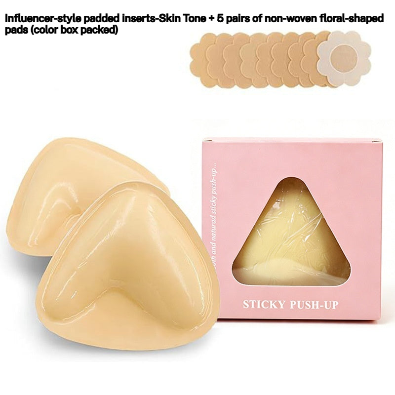 V-Shape Triangle Double-Sided Adhesive Breast Pad - Invisible Push-Up Silicone Bra Insert for Women