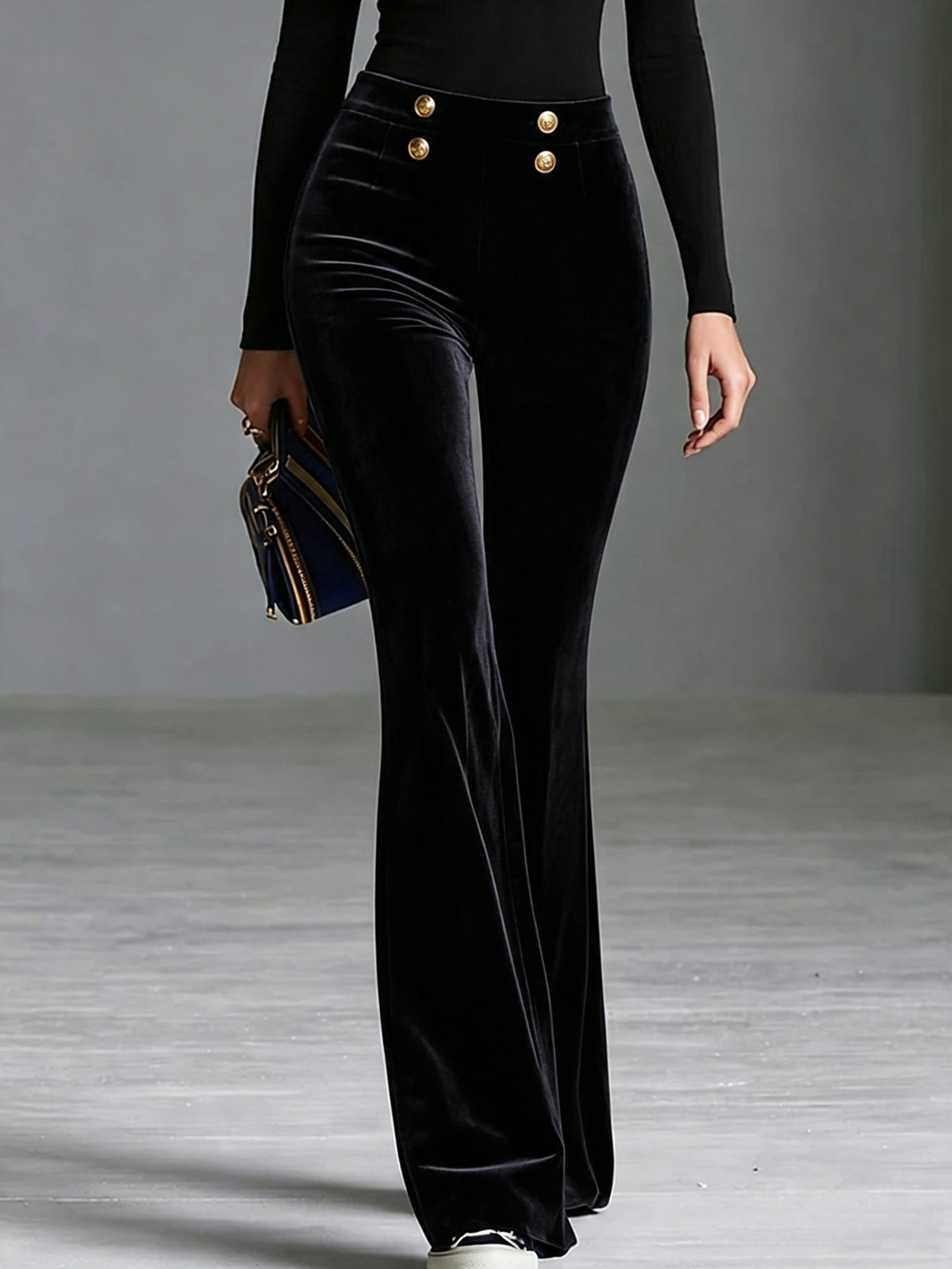 Velvet Wide-leg Womens Pants That Are Figure-flattering