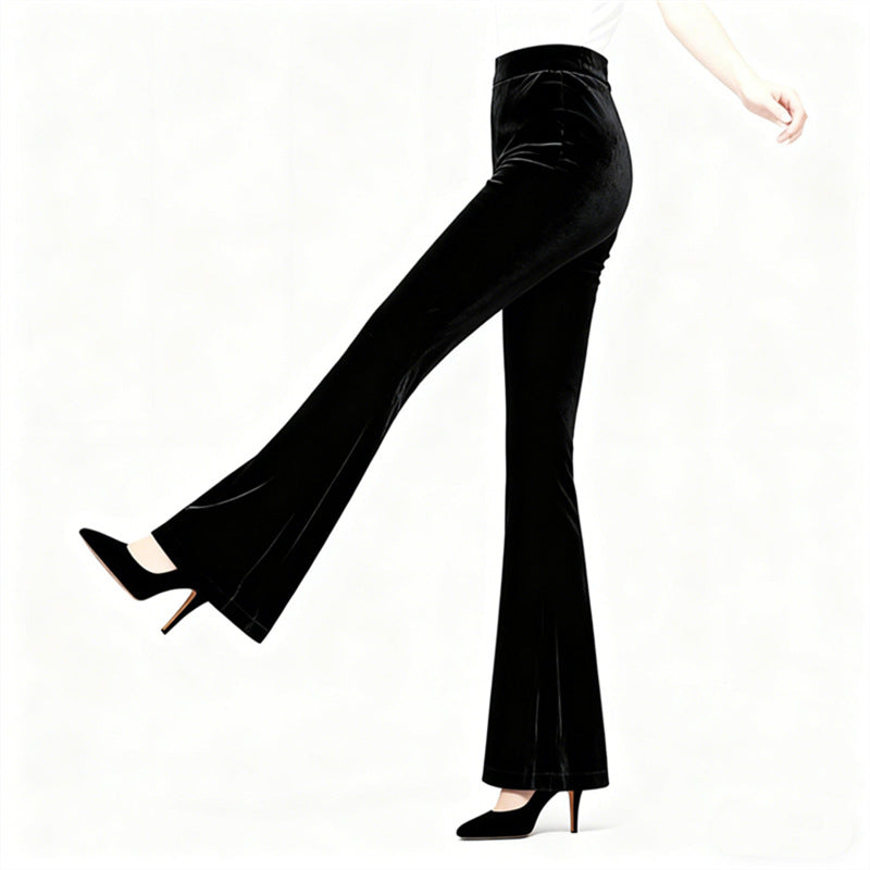 Women's Autumn Winter Velvet-form-fitting Pants For Modern Dance Training