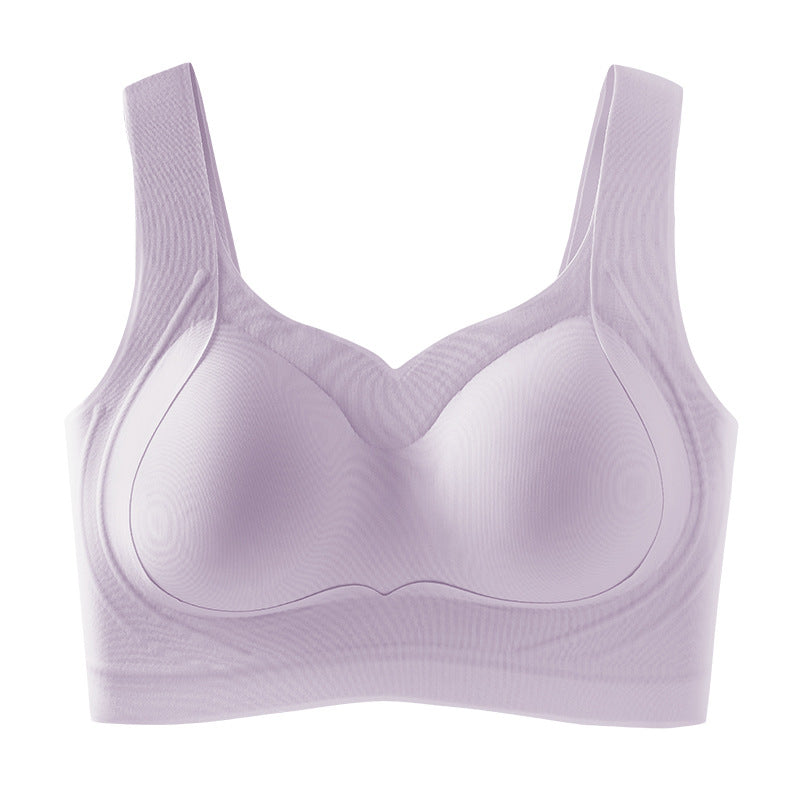 Women's Seamless Wireless Bra - Thin Molded Cup Lift And Gather Support Invisible Underwear For Daily Wear